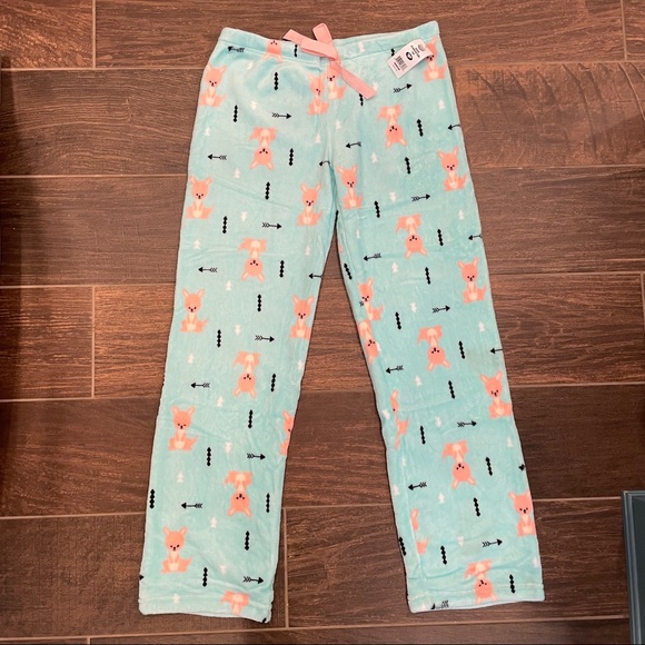 Pugs Intimates & Sleepwear L Plush Fleece Pajama Pants Kangaroo